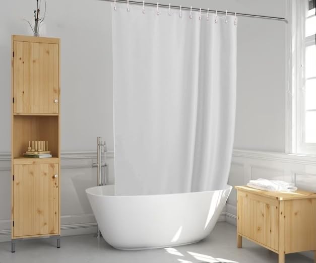 ProBytes Polyester Shower Curtain, Water Repellent Fabric,180 x 180 CM, 71 x 71 Inch, 12 Rail Hooks, Mildew Resistant - Image 3