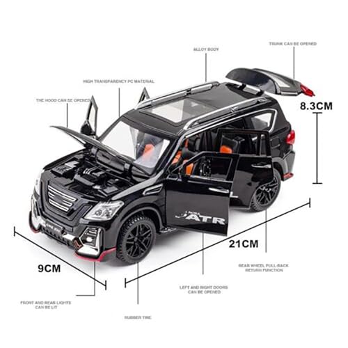 Image of New 1:24 Petrol Diecast Alloy Metal Pull Back Car with Openable Doors Music Sound and Light Vehicle Toy Car for Kids Boys (White)