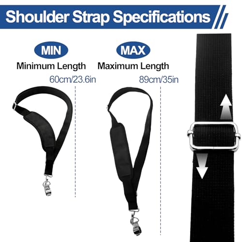 Image of Universal Shoulder Strap for EGO String Trimmer Adjustable Nylon Trimmer Shoulder Harness Upgraded Metal-Clip for Greenworks and DEWALT Leaf Blower, Shrub Trimmer