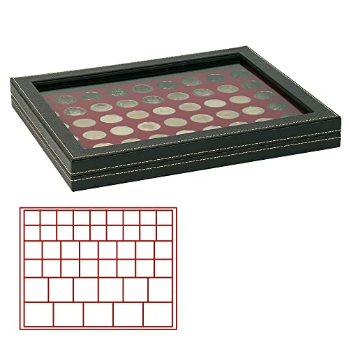 Coin Case NERA M Plus Lindner 45 compartiments pour capsules de monnaie 39mm