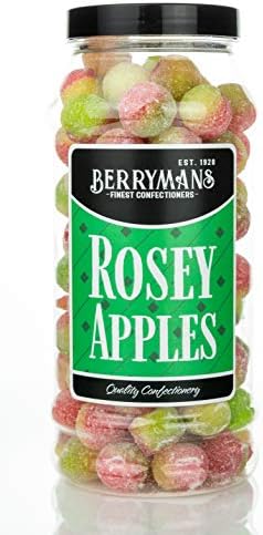 Original Rosey Apples Rosy Apples Retro Boiled Sweets Gift Jar by Berrymans Sweet Shop - Classic Sweets, Traditional Taste.