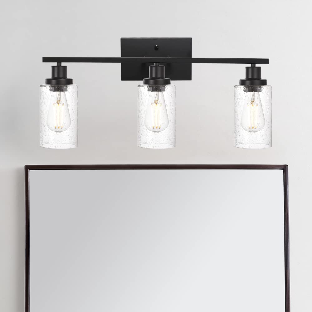 MELUCEE 3Light Modern Vanity Lighting in Matte Black Finish