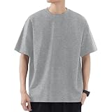 [ｉｎｏｔｅｎｋａ] Tシャツ メンズ 半袖 肉厚生地 おおきいサイズ クルーネック 100綿 透けない(グレー 3XL)