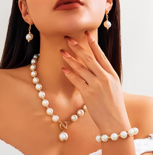 EVILD Pearl Necklace Gold Chunky Jewelry Sets for Women2