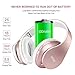 MKay Bluetooth Headphones Wireless, Girls Over Ear Headset V5.0 with Microphone, Foldable & Lightweight, Support Tf Card MP3 Mode and Fm Radio for Cellphones Laptop TV-Rose Gold