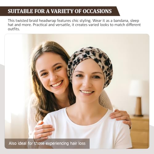 Image of DRESHOW Turban Pre-Tied Twisted Hat Thread African Head Wraps for Black Women Chemo Cancer Cap Braid Hair Cover
