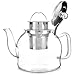 Teabloom Dublin Glass Teapot – Premium Borosilicate Glass with Removable Stainless Infuser – Stovetop Safe – Ideal for Loose Leaf Tea – Tea for Two – 27 oz. / 800 ml (2-3 Cups)