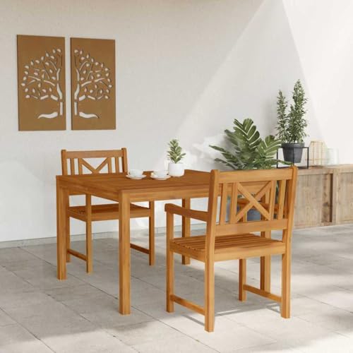 Ensemble table et chaises de jardin pour balcon en bois 3 pcs - 5
