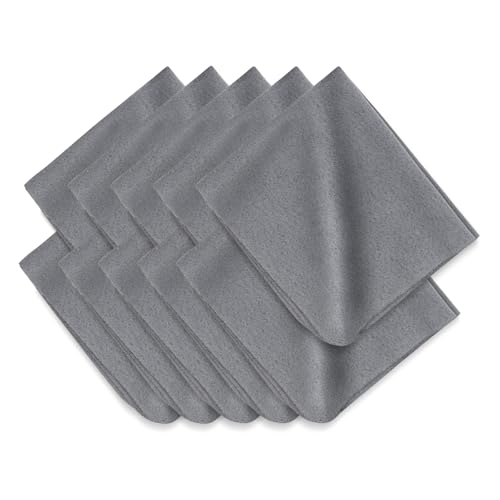 10 Pack Microfiber Cleaning Cloths for Electronics, Camera Lenses, Eyeglasses, Cell Phone and Laptop Screens, Safe and Effective Wipe Kit, Gray (7.1"x5.9")