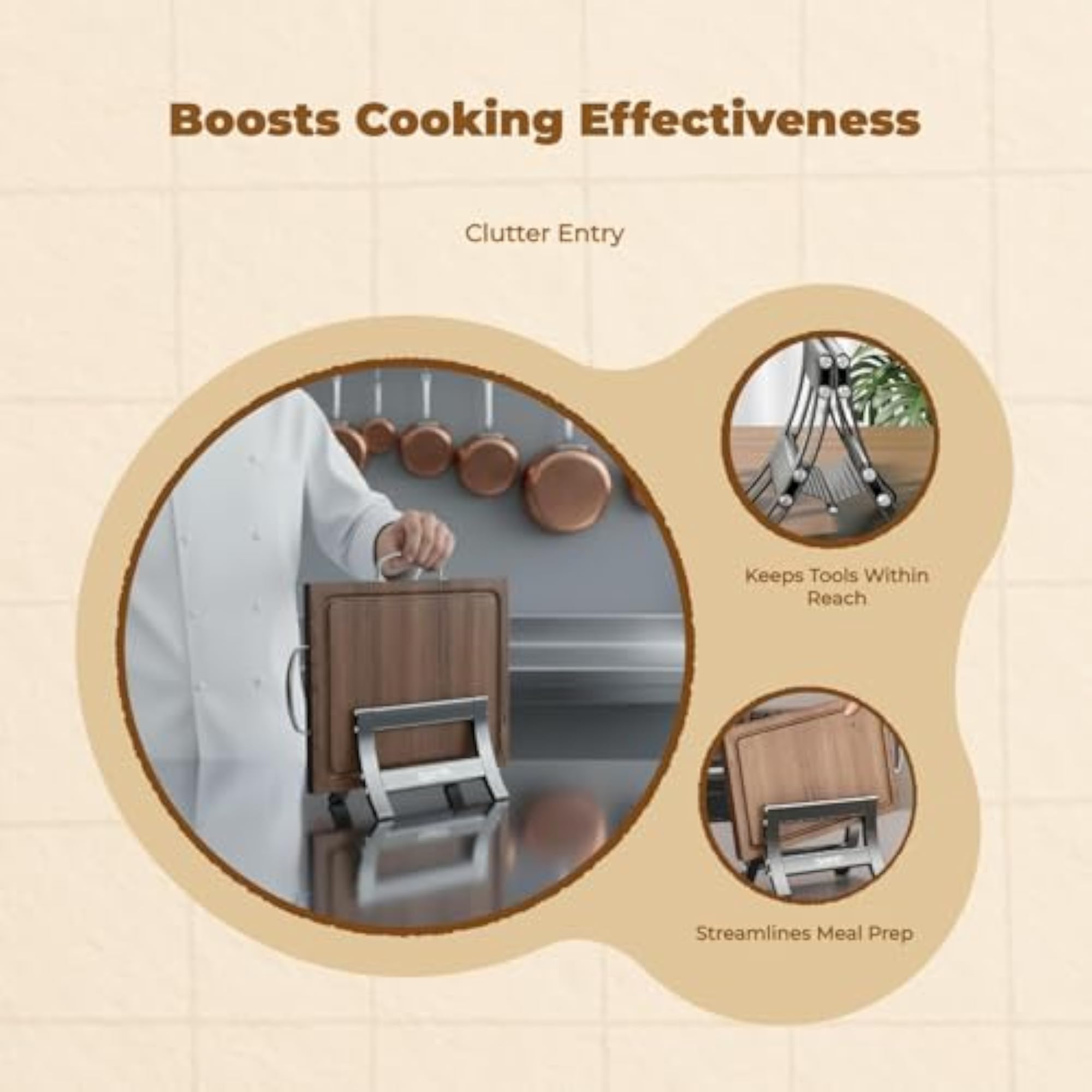Cutting Board Organizer, Multifunctional Storage Rack