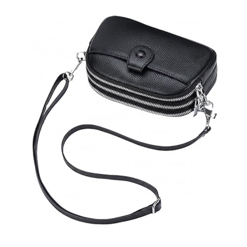Bolsa Transversal Feminina de Tamanho Pequeno Design Simples com 3 Zíperes Porta Celular (Estilo 2)