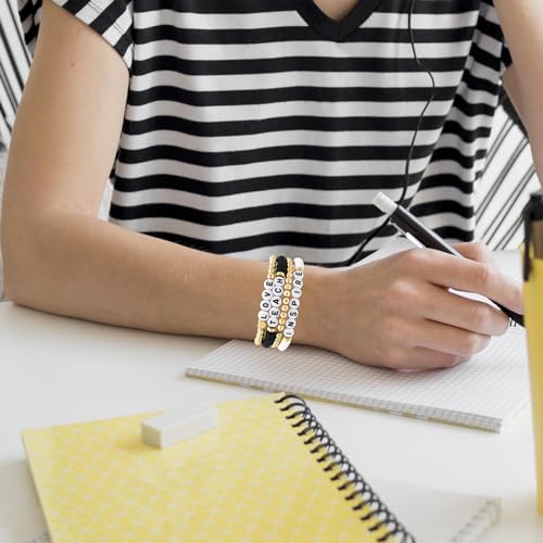 Beaded Teacher Bracelet for Women Handmade Love Teach Appreciation Stackable Bracelets2