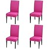 4 pack dining chair covers stretch spandex removable washable protector chair slipcovers for dining room kitchen hotel rosy  urban country home decor