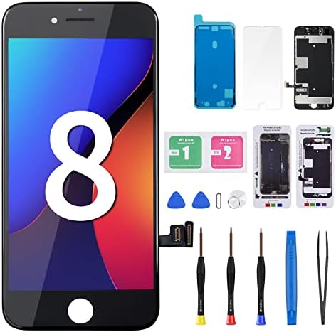for iPhone 8 Screen Replacement Black LCD Display for iPhone SE 2020 3D Touch 4.7" Digitizer Full Assembly with Repair Tools Waterproof Adhesive Sticker Fix Kit for A1863 A1905 A1906 A2275 A2298 A2296