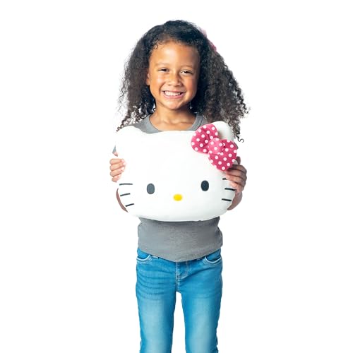 Image of Northwest Hello Kitty Polka Dot Pretty Small Cloud Pillow 12 Inch - Kawaii Plush Stuffed Toy for Kids, Adults, Bedroom & Playroom Decor, Great Gift Idea