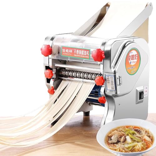 Máquina eléctrica para hacer pasta, rodillo de masa automático con cuchillos de fideos para pasta casera y envoltorios de albóndigas, aparato de cocina fácil de usar