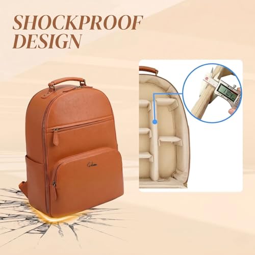 Mochila clásica para cámara de cuero PU para DSLR miniatura 4