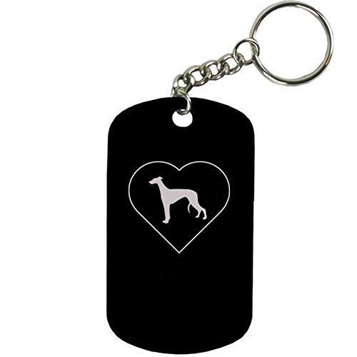 Personalized Engraved Custom Greyhound Heart 2-inch Colored Anodized Aluminum Customizable Keychain...