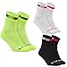 GripGrab Calze da ciclismo estive sportivi corti Confezione da 3 da uomo donna Bici da strada mtb bike spinning indoor, Nero/Bianco/Fluo GialloY, S (38-41)