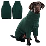 IECOii タートルネックの犬 セーター 犬 服 冬 暖かいペット服 防寒着 秋と冬の犬服 セーター クリスマスと新年のギフト トイプードル服 編み物 大型犬 グリーン 2XL