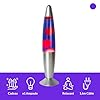 GIFTMARKET – Lampe à Lave Rouge et Violette, Lampe de Chevet Rétro 34 x 8,5 cm avec 2 Ampoules Incluses, Cadeau fun pour Adolescents et Décoration Originale pour Chambre