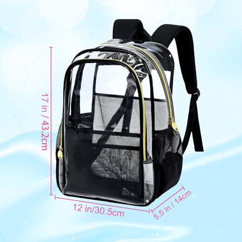 Image of AGSDON Clear Backpack, Heavy Duty Transparent Bookbag, See Through PVC Backpacks for Women Men