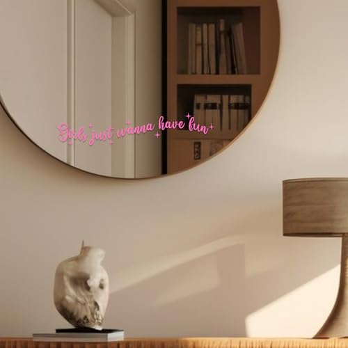 Image of Set 2Pcs Pink Girl Wanna Fun Rearview Mirror Decal