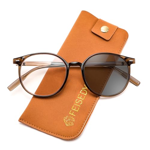 FEISEDY Photochromic Blue Light Blocking Glasses Fashion Women Men Clear Indoors & Tinted Outdoors B1238