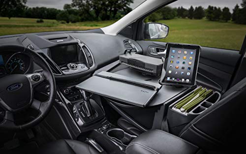 Image of AutoExec AE-RMCD-PS-TAB-BT Roadmaster Car Desk for Your Vehicle Workstation and Mobile Office, Black with Printer Stand and Tablet Mount | Vehicle Workstation, Mobile Office, Printer Stand, Tablet Mount