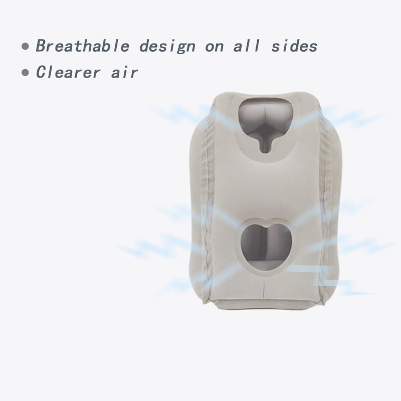 Miniatura 3 de Almohada inflable de viaje para aviones, almohada de apoyo para el cuello para vuelos largos, almohada portátil y cómoda para dormir en avión,