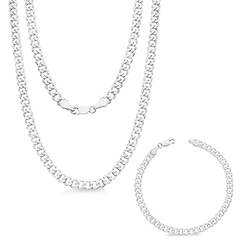 AMENNA, Conjunto Grumet 5,5mm Corrente 60cm e Pulseira Masculina Prata 925