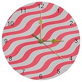 Horloge murale silencieuse en diagonale avec chiffres arabes pour maison/cuisine/bureau/école Rose 25,4 cm