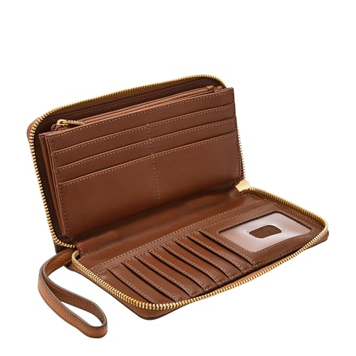 Fossil Women's Liza Leather Wallet Zip Around Clutch with Wristlet Strap, Black (Model: SL7878G001)2