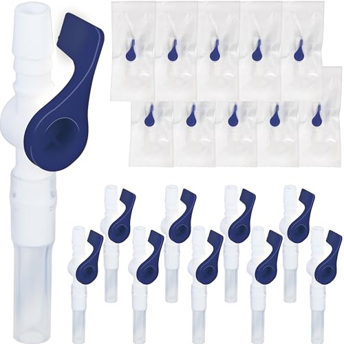 Urinary Drainage Bag Valve with Easy Lever Handle Secure Connection Spill Resistant Compatible with Leg and Bedside Urine Bags, 10 Pack Blue