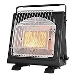 HIJYMNZPQ Tragbare Heizung 1,7 KW Tragbare Raumheizung, Multifunktionale Gasheizung, Keramikheizung, Verstellbare Eisenofenheizung for Camping-Picknick Im Freien Schnelle Warmluftzufuhr(Black)
