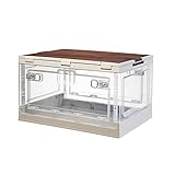 Cajas de Almacenamiento con Pestillo Transparente, Apilables y Versátiles para Exteriores, Contenedores de Almacenamiento Plegables, Caja de Almacenamiento con Tapa para el Hogar,Transparent,19.6in