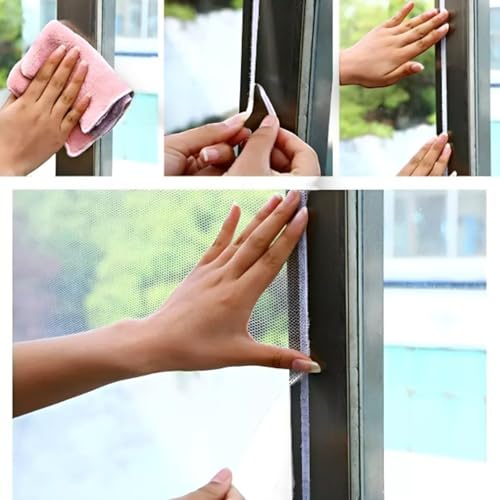 Tela Mosquiteira Ajustável 1,5m x 1,3m com Velcro Adesivo: Proteção Eficiente Contra Mosquitos e Ins