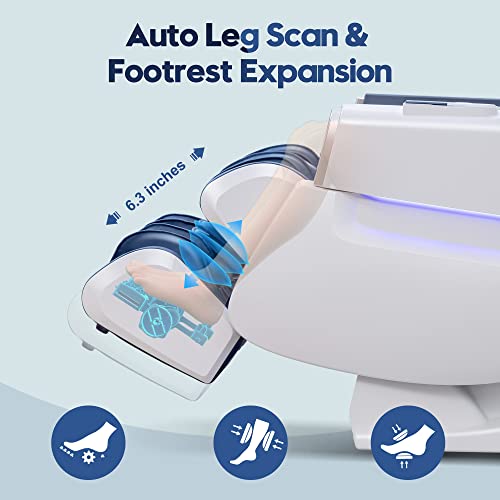 Iboomas 2023 Sl Track Massage Chair,App Control Zero Gravity Massage Chair Full Body With Auto Leg Extension,Back And Calf Heating,Thai Stretch,Usb Port,Airbags,Foot Rollers,Shiatsu Recliner(Blue) #TOP2