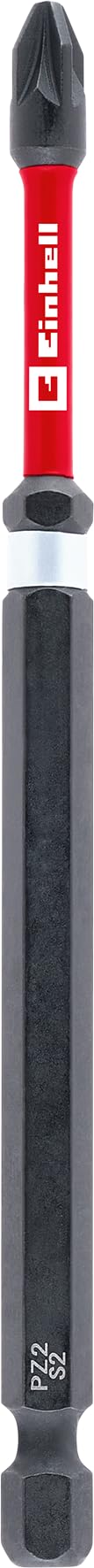 Einhell Embout à impact double torsion 120 mm PH2 (acier S2, haute durabilité, double effet de torsion, bague de couleur rouge, tige E6.3)