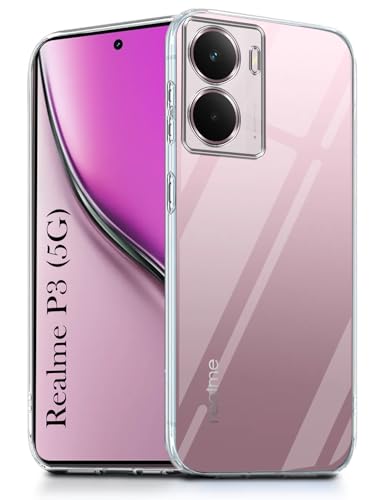 Image of Jkobi Back Cover for Realme P3 (Silicone Clear Shockproof Case with Camera Protection | Soft and Flexible | Transparent)