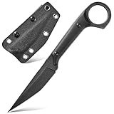 Gtkii GTK140 Fixed Blade Knife, D2 Steel Blade G10 Handle EDC Tool Knife for Outdoor Camping Hiking Hunting(Black)