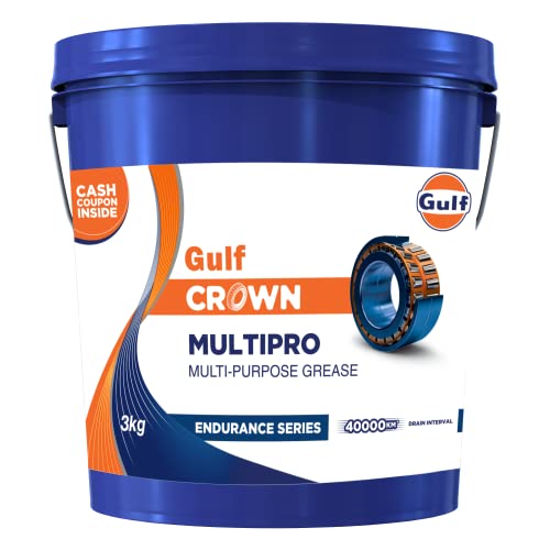 Gulf Crown MultiPro ES [3 Kg] Automotive and Non-Automotive High-Performance, Multi-Purpose Grease