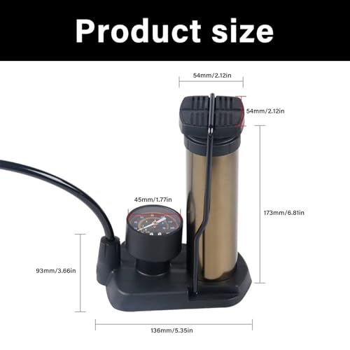 Inflador de neumáticos de pie con manómetro para bicicleta de montaña 3