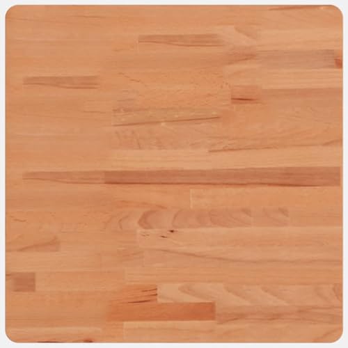 vidaXL Square Solid Beech Wood Table Top - Wooden Replacement for Refreshing Home or Commercial Space, With Smooth Easy-to-Clean Surface and Rounded Corners