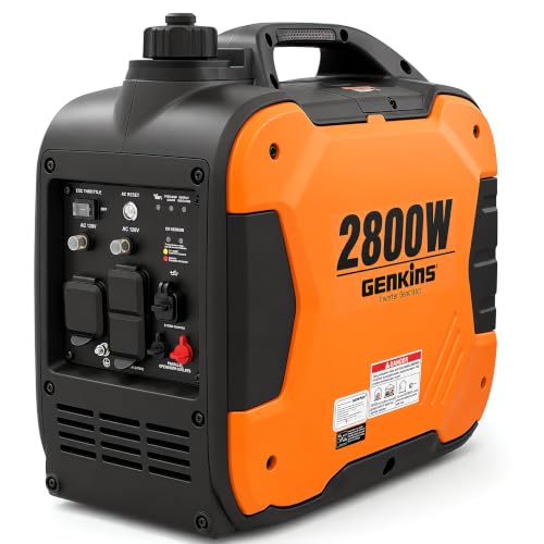 GENKINS 2800W Portable Inverter Generator, Quiet Lightweight for Camping Home Backup