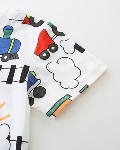 Image of AIWUHE Toddler T Shirts Cotton Summer Tshirts Boys Girls Short Sleeve Tee Tops Casual Graphic Clothes Crew Neck Shirts 2-6Y