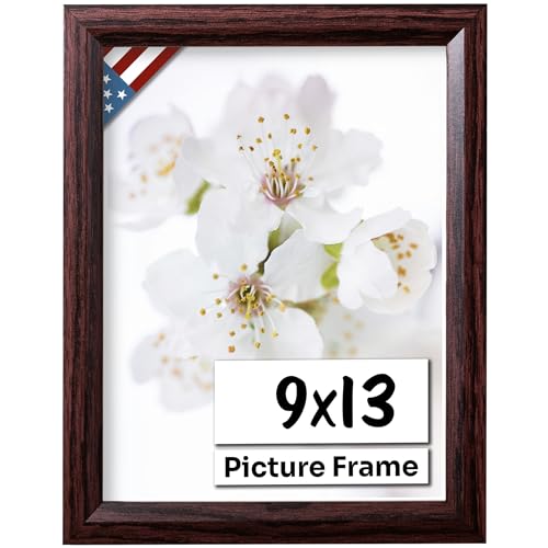 US Art Cherry 9x13 Picture Frame Beveled .84" Inch Wide