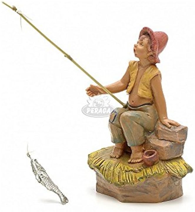 Fontanini statuina 12 cm in resina per presepe ragazzo pescatore 1222279S