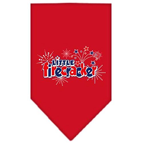 Mirage Pet Products 66-47 LGRD Little Firecracker Screen Print Bandana Red Large