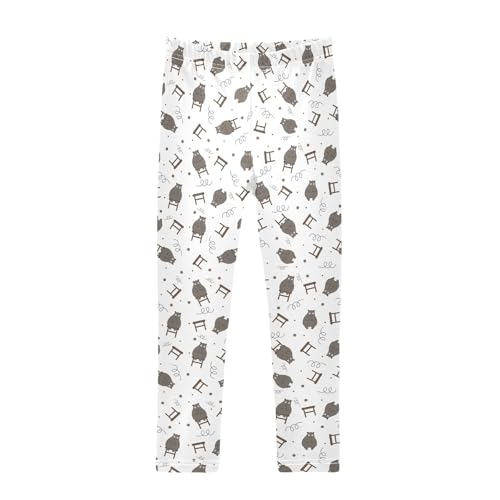 ZZKKO Girls Leggings Cartoon Weird Groundhog Toddler Girls Clothes Leggings for Girls Toddler Girls Leggings 3-4T